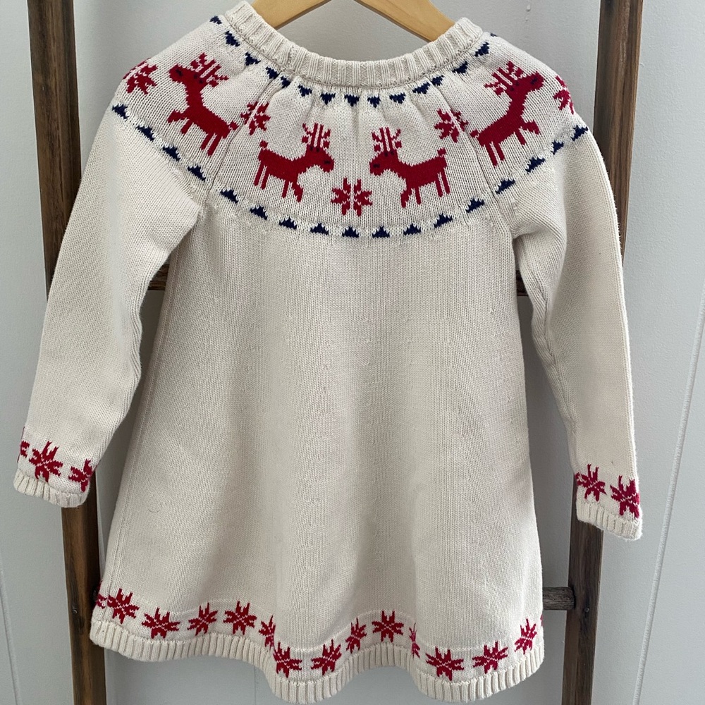 Hannah Anderson long sleeve holiday sweater dress cotton US 4 see condition - Picture 2 of 7